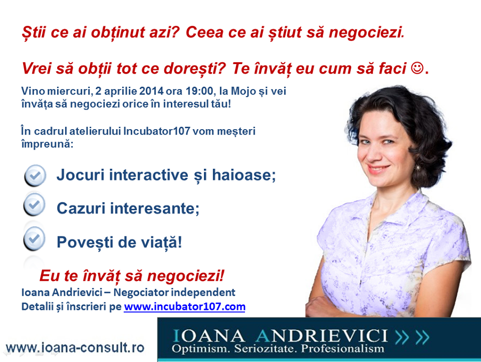Învață să negociezi - incubator107 Sibiu