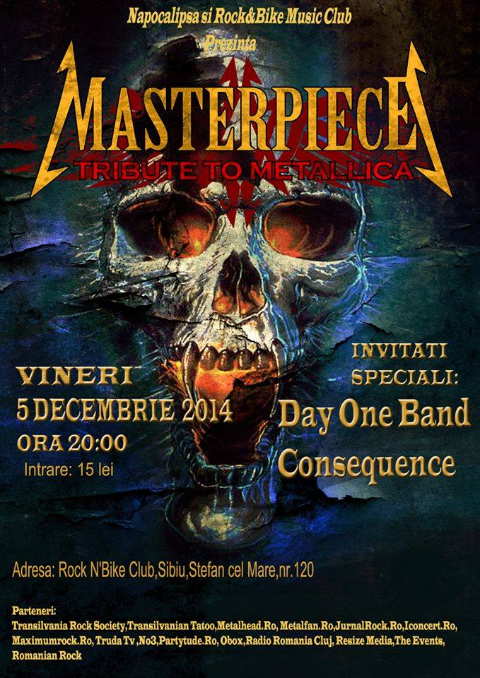 MASTERPIECE(tribute to METALLICA) live @ Rock N’Bike Club,Sibiu!